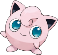 Pokémon rosa dos desenhos animados com olhos azuis e um nariz rosa  generativo ai